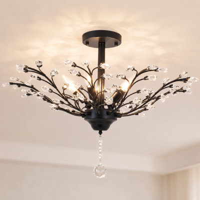 5 - Light Wrought Iron Dimmable Chandelier