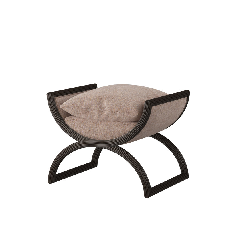 Fillmore Upholstered Accent Stool, Espresso, Vault Sandstone (Performance fabric) 1172-92