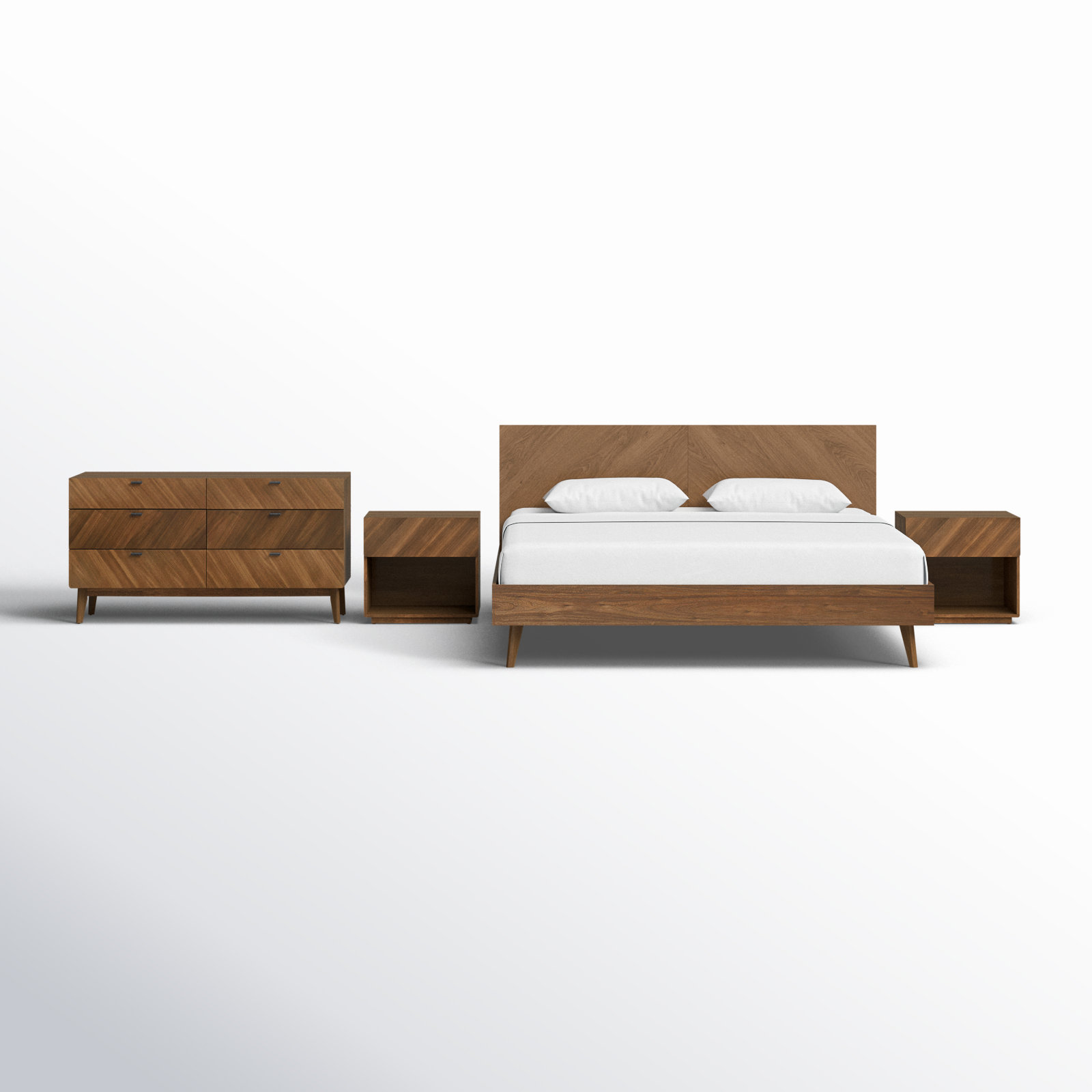 Wade Logan® Aukai Modern Walnut Bedroom Set & Reviews | Wayfair
