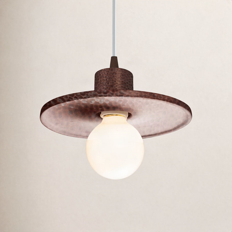 Leni - Light Single Pendant, Hammered Copper, Dark Bronze