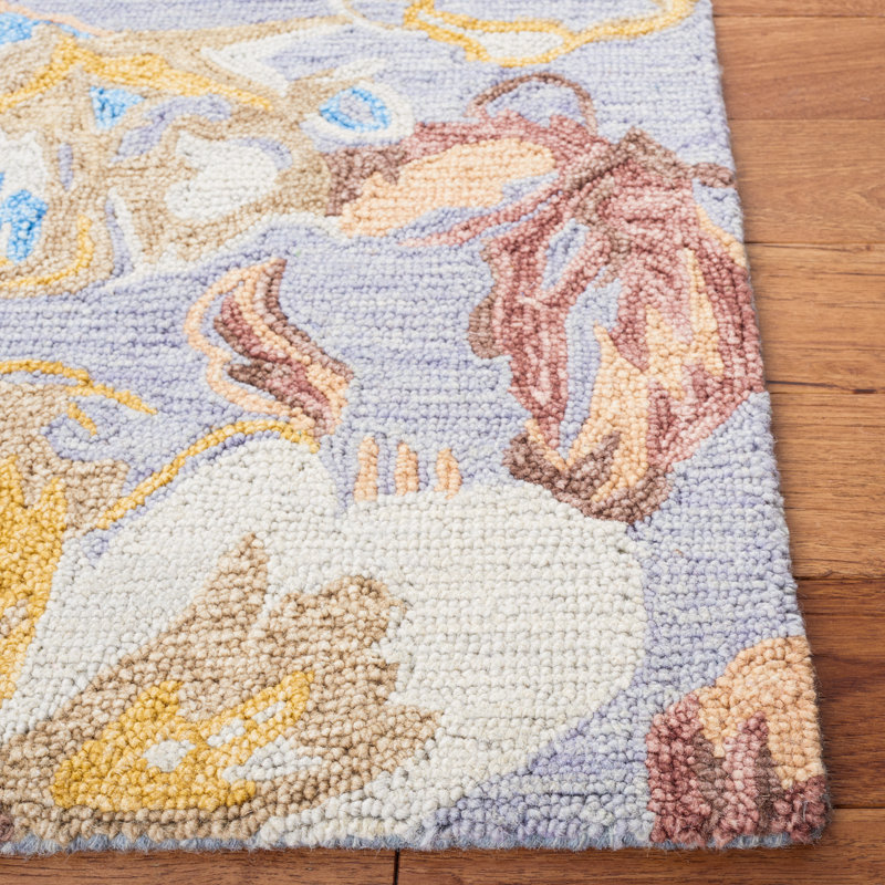 Metro Hand Tufted Wool And Cotton With Latex Floral Rug, Rectangle 8' x 10'