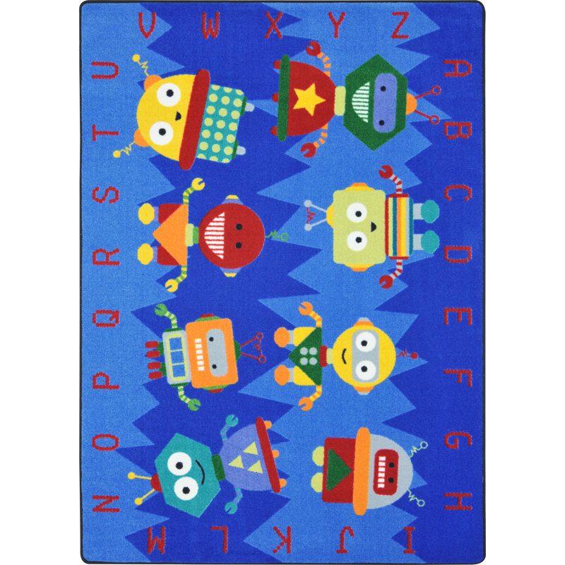 Kid Essentials Alphabet Bots Area Rug, Rectangle 7'8" x 10'9"