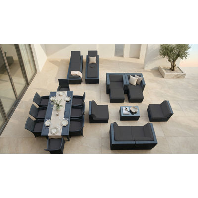 Ensemble de conversation en osier Pavior