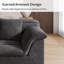 Canapé modulaire Boneless de 142 po avec assise profonde, canapé en velours côtelé désossé, aucun assemblage requis-1092338940