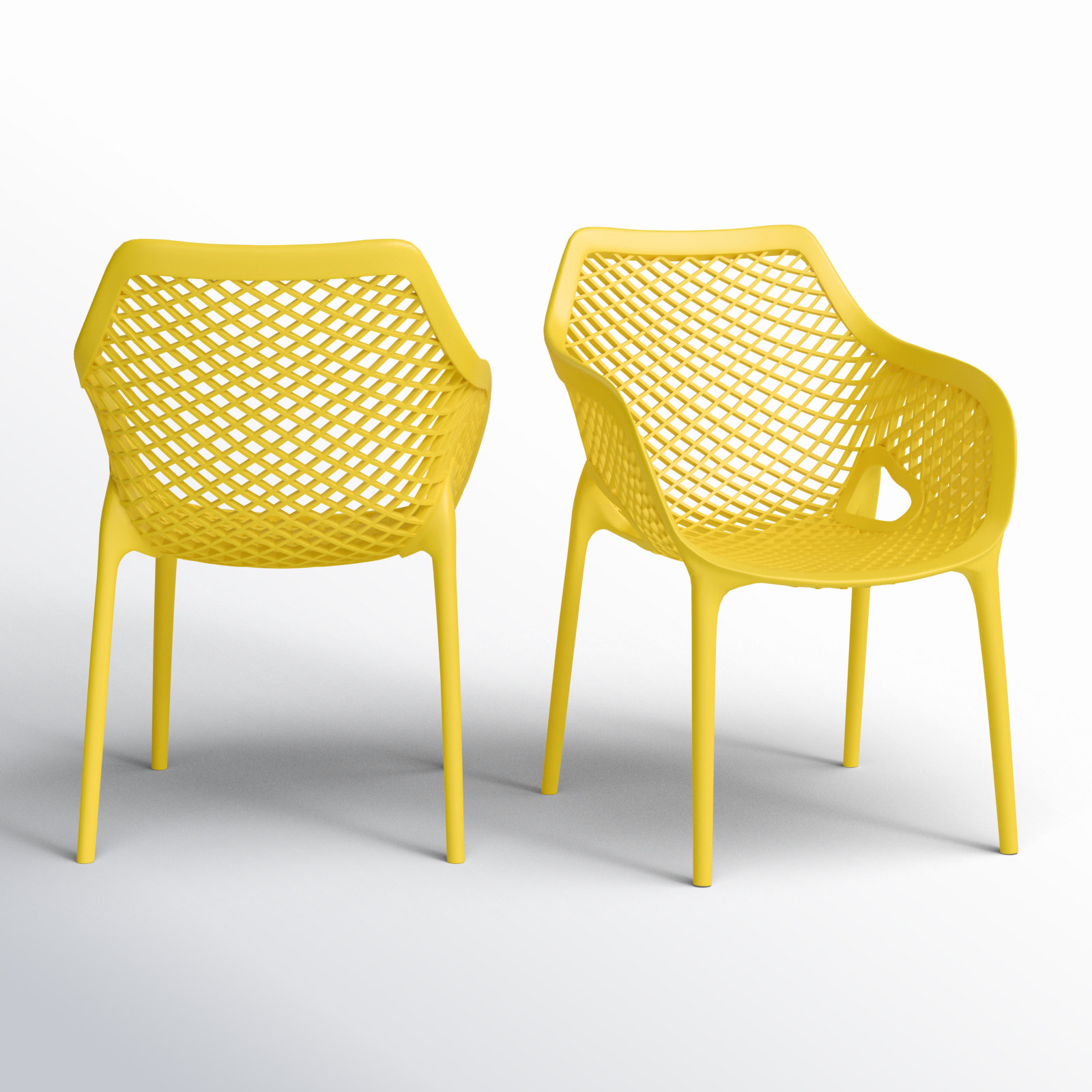 Farrah Stackable Patio Armchair, Yellow