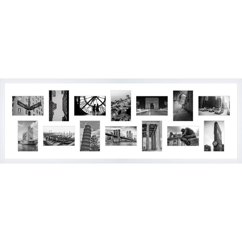 Lashawne Wood Picture Frame with Mat, White