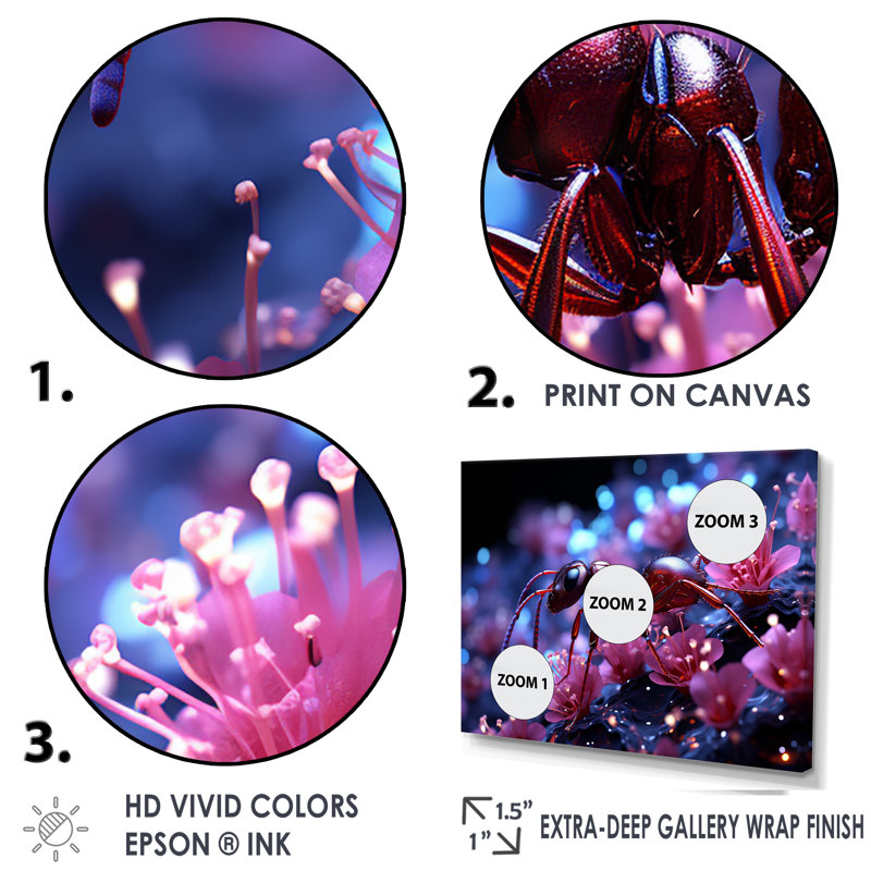 Celestial Antic Cosmic Purple Ant sur toile, H 12 po x l 20 po x P 1 po, Toile tendue