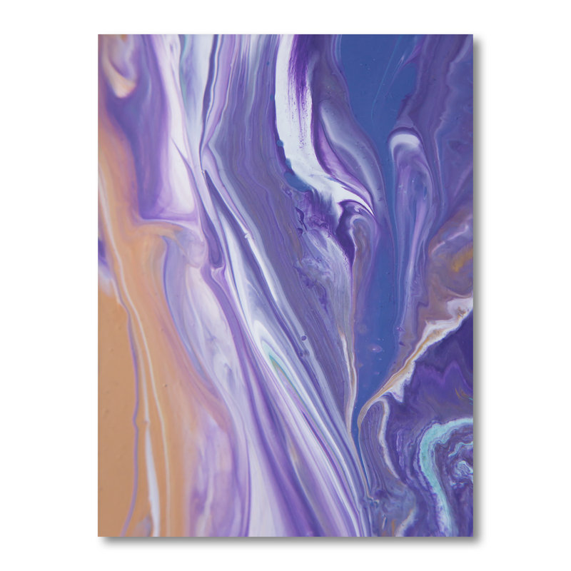 Marbre mauve luxueux, art fluide - décoration murale moderne sur toile, Toile tendue, H 12 po x l 20 po x P 1 po