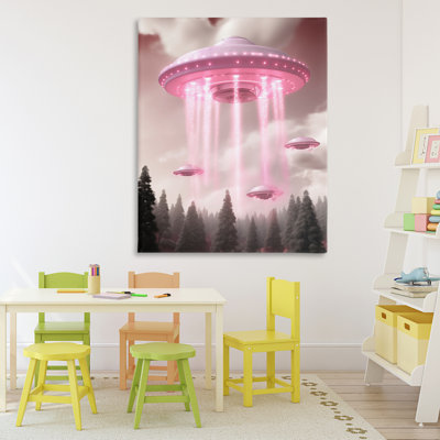 Glam UFO with Pink Beams Canvas, design by Sasha