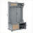 Hall Tree with Bench, Coat Rack &amp; Adjustable Shoe Storage | Gray Rattan Door | Solid Poplar Feet | Gray | MDF