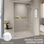 Double porte de douche coulissante, porte de salle de bain coulissante en verre trempé semi-sans cadre pour douche à l'italienne-123272695