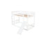 Lit superposé simple au-dessus du sol blanc avec maisonnette, rampe d'escalade - Pièce de chambre polyvalente et garde-corps paisibles
