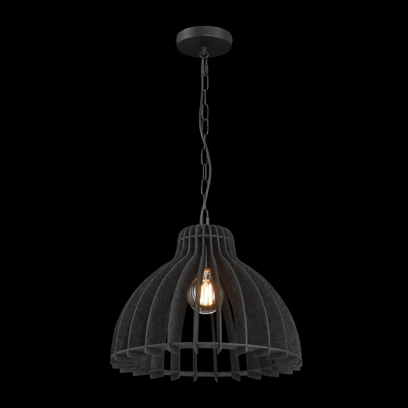 Anji 1 - Light Bowl-shaped Chandelier Ceiling Light , Black