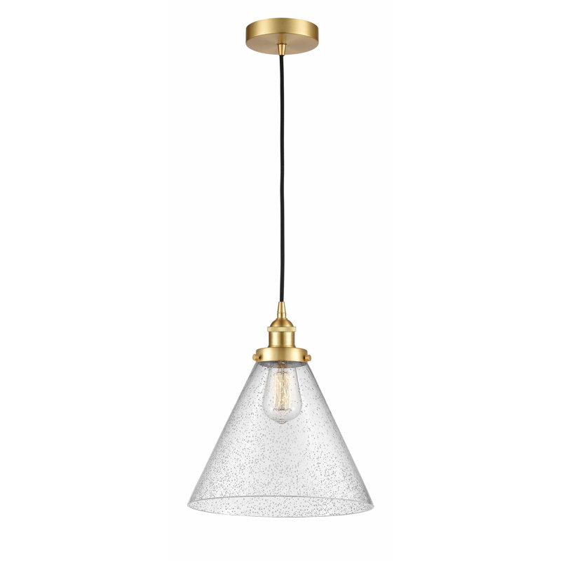 Annis 1 - Light Single Pendant, No Bulb Included, Satin Gold, Seedy/Large Cone