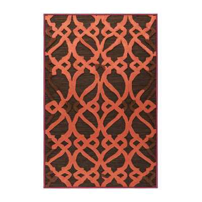 Tapis brun treillis lavable à la machine