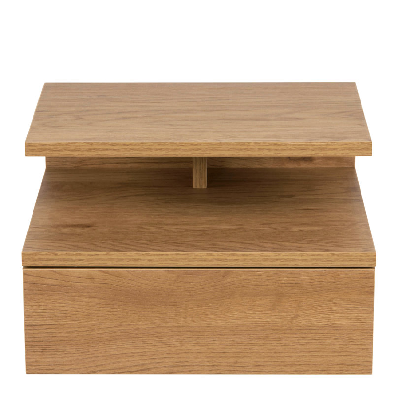 Saibe 35cm W Plywood / Laminate Board Bedside Table, Brown