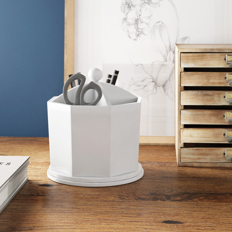 Arsad Wood Pen Holder, White