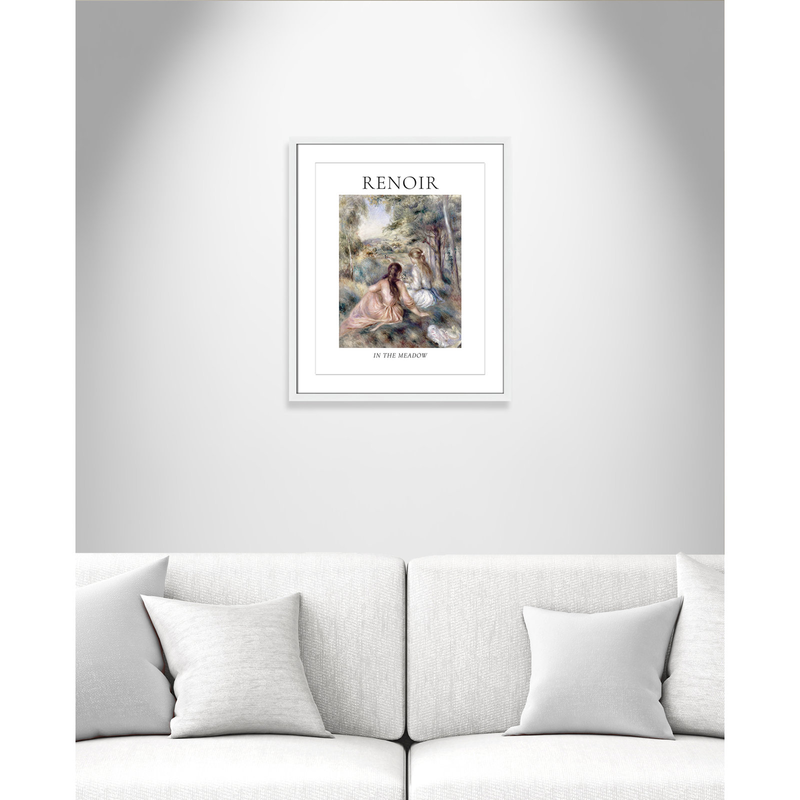 Old Masters Collection "In the Meadow" Print, White Single Picture Frame, Yes, 25.5" H x 21.5" W x 1.25" D