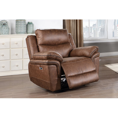 Sadarius Polyester Fabric Upholstered Glider Recliner