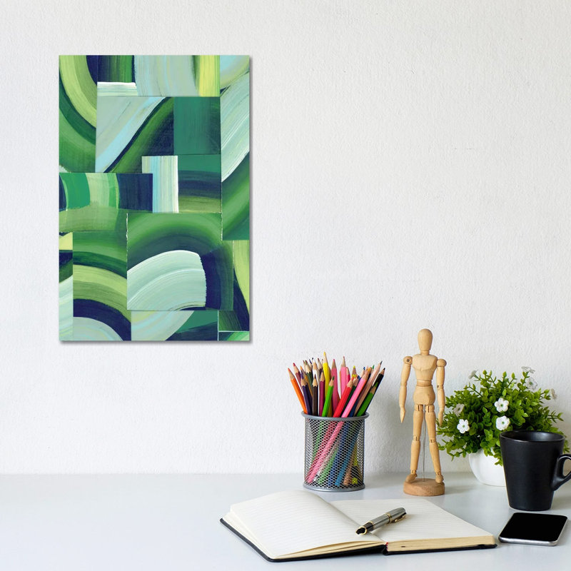 Oceanic Patchwork I by Grace Popp - Wrapped Canvas Painting, 20.32 cm H x 30.48 cm W