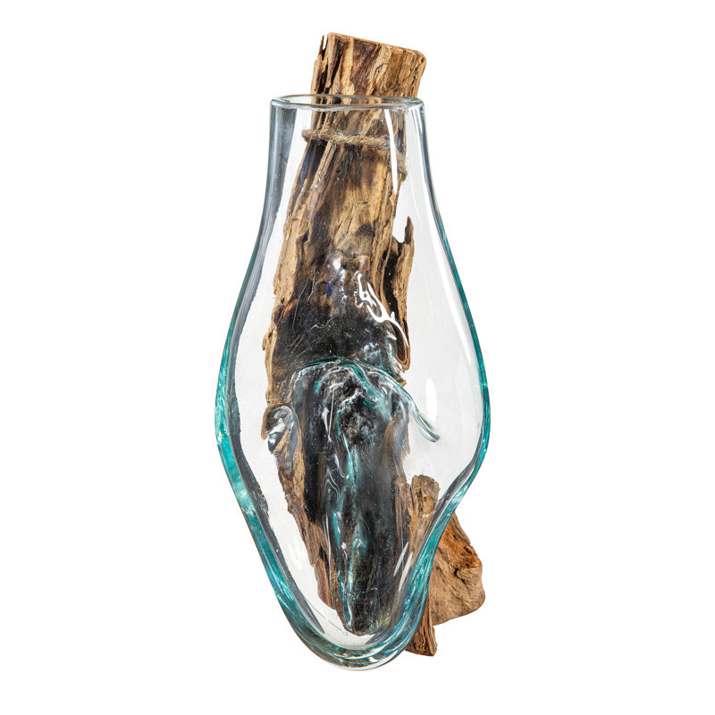Wall Mounted Glass Planter on Driftwood