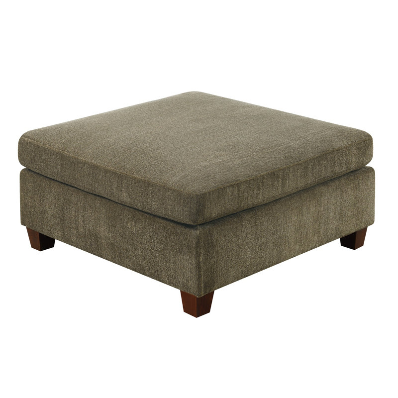 Square Chenille Cocktail Ottoman, Brown