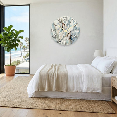 Horloge murale en verre aquarelle