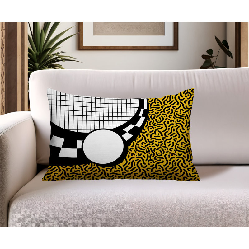 Coussin lombaire réversible Dotrix, Rectangle H 18 po x l 25 po, Jaune