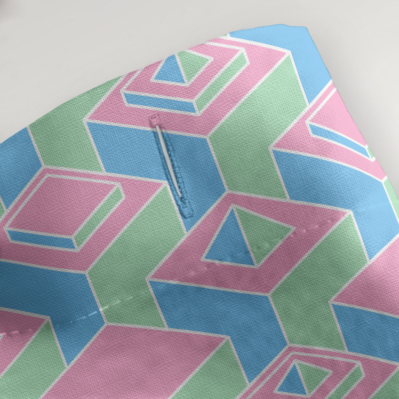 Geometric Shower Curtain, Blue/Green/Pink