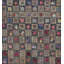Gray Antique Small Square American Floral Basket Weave Folk Art Design Hooked Rug