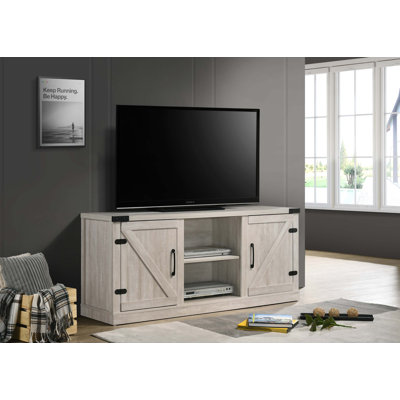 Salma Dusty 58" Wide TV Stand with 2 Open Shelves and 2 Cabinets
