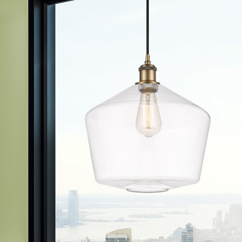 Luminaire suspendu simple à 1 lumière Gabbie, Laiton brossé