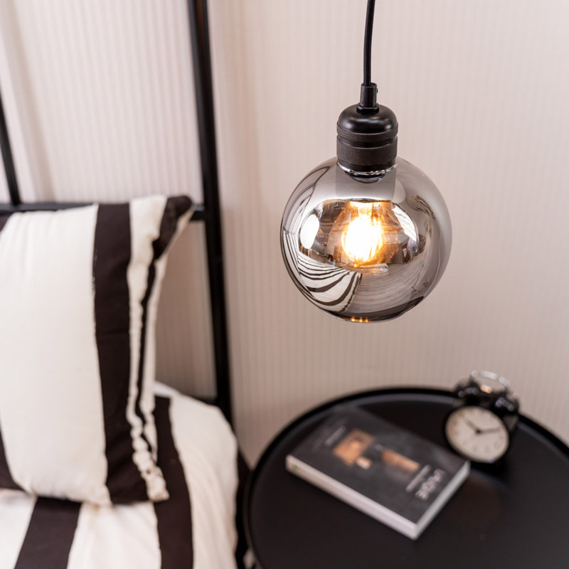 13cm H Glass Round Pendant Shade, Grey