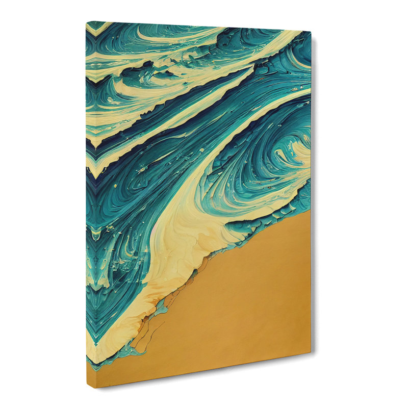 Beach Marbling Vol.1 - Wrapped Canvas, 60cm H x 40cm W