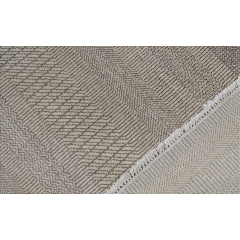 Hand-Knotted High-Quality Cream and Brown Area Rug