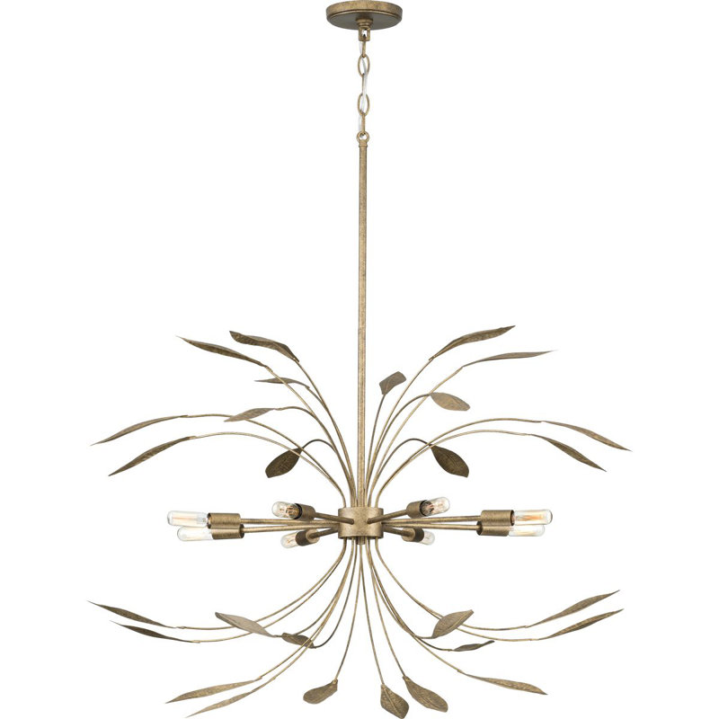 Luminaire suspendu unique à 8 lumières Stpierre, Or antique