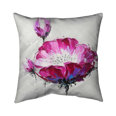 Fuchsia wild flower - 20"x20" Throw pillow cover - Poly twill - Print on demand