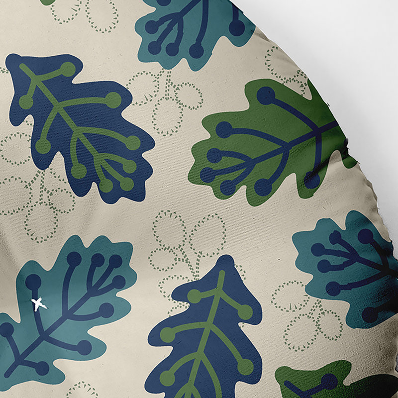 Coussin 334_Retro Leaves, 26 po x 26 po
