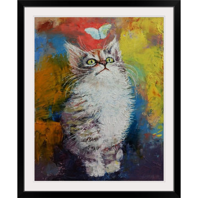«Anjlee Kitten and Butterfly» par Michael Creese, reproduction d'art
