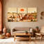 «Landscape & Nature Desert Landscape Sunset Cactus Reflection Mountains Sky», ensemble de 3 impressions sur toile-2061179347