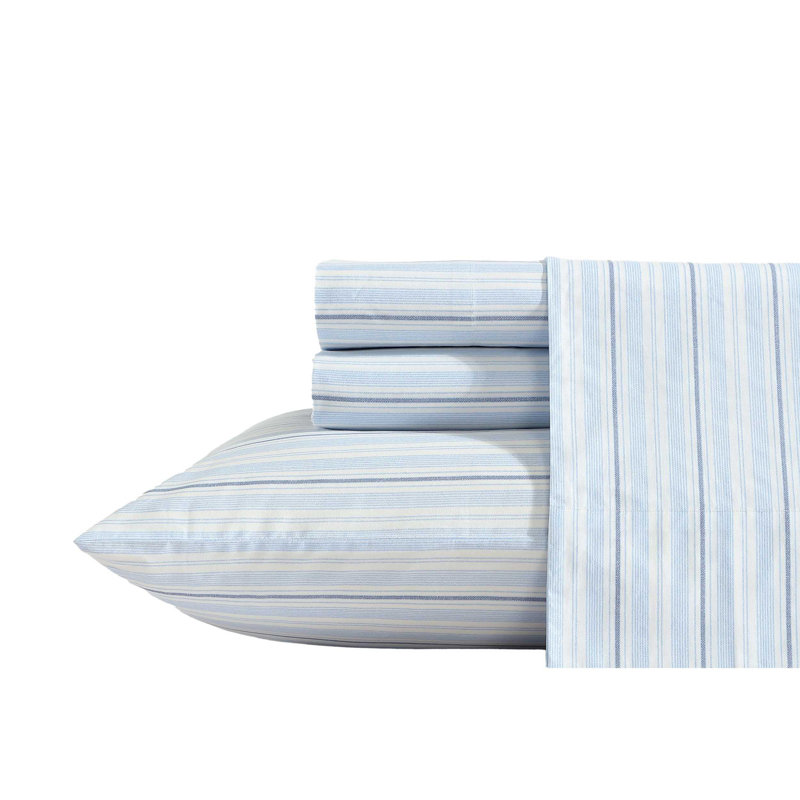 Ensemble de draps en percale de coton 200 fils Bradford, Ensemble de draps pour lit simple TG avec 1 taie d