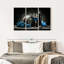 «Wine And Grapes Blue Pop», reproduction sur toile-1073518623
