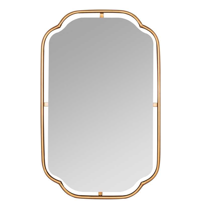 Miroir décoratif moderne et contemporain Moors, Or brossé, H 34 po x l 22,25 po