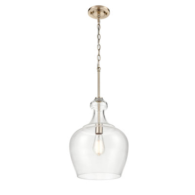 1 lumière 12 po Luminaire suspendu moderne en or