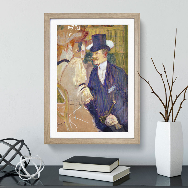 The Englishman by Henri de Toulouse-Lautrec - Picture Frame Painting, 36cm H x 27cm W x 2cm D, Oak