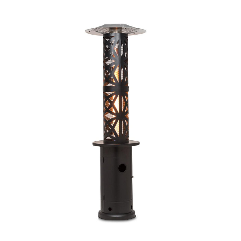 Stainless Steel Propane Standing Patio Heater, Black