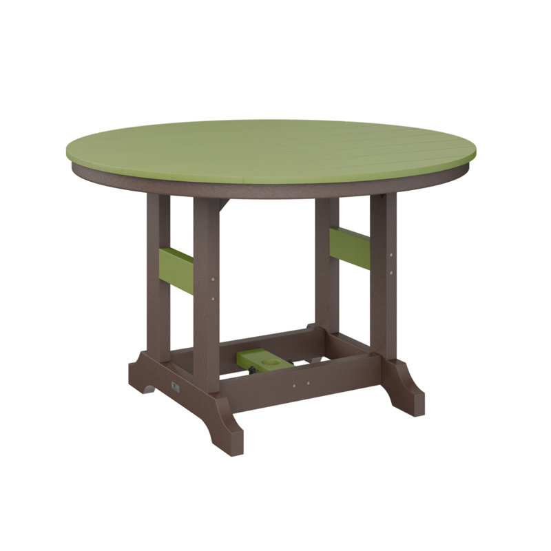 Garden Classic Outdoor Round Bar Table, Kiwi Green, Chocolate Brown