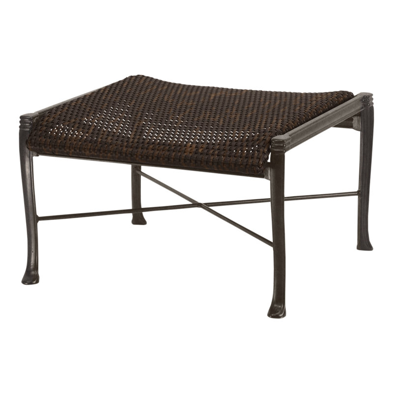 Michigan Woven Ottoman, Vintage, Chestnut Wicker
