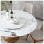Table de salle à manger 53 po ronde en pierre frittée d'aspect marbre moderne, salle à manger, espace compact avec plateau tournant -1280726677