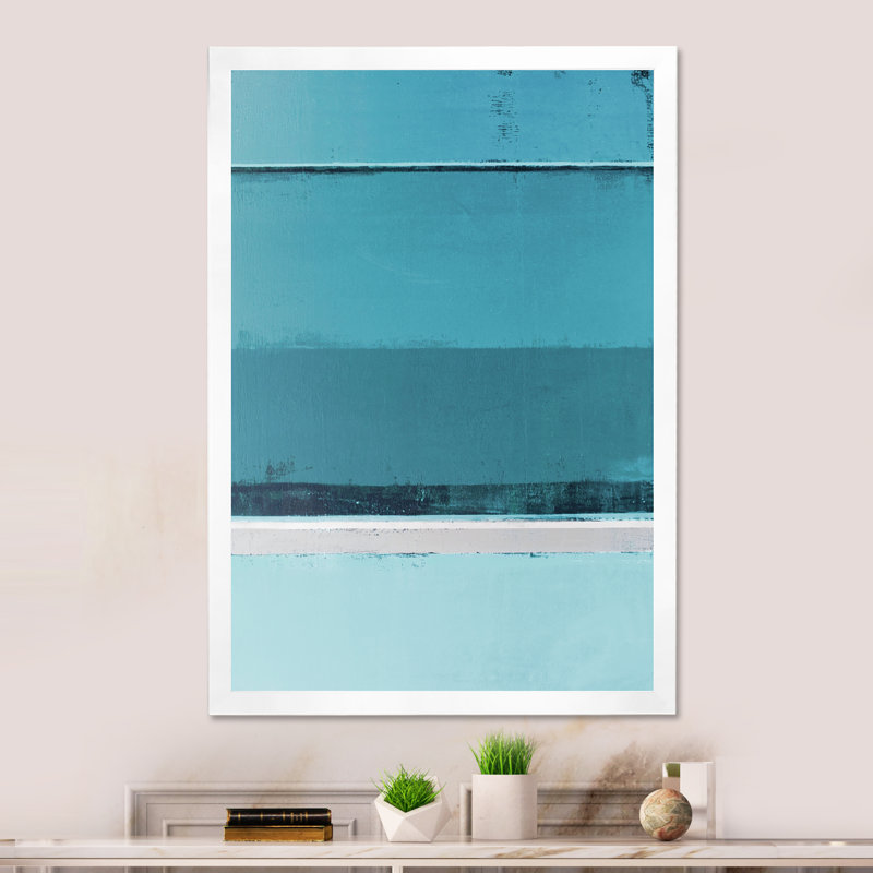 Art moderne gris et bleu II 2PT47705, H 20 po x l 12 po x P 1 po, Cadre blanc